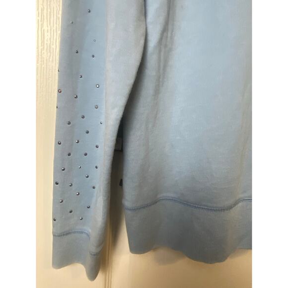 Rock & Republic Women's Light Blue Studded Long Sleeve Pullover Size Large NWT - Picture 4 of 12